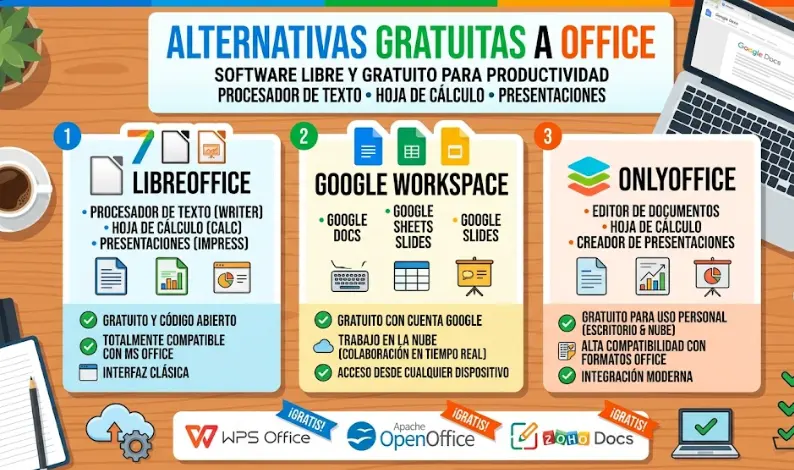 5 alternativas gratuitas a Microsoft Office: Word, Excel y PowerPoint sin pagar (2026)