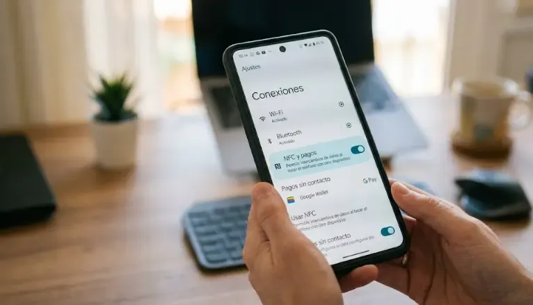 Pantalla de configuración NFC en Android