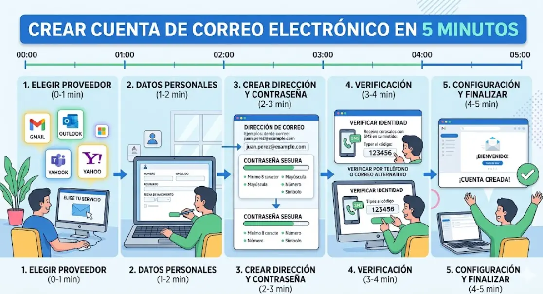 Cómo Crear un Correo Electrónico GRATIS en 2026: Guía Paso a Paso con Gmail, Outlook, Yahoo y Proton Mail