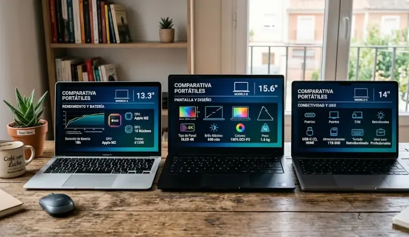 Comparativa de pantallas de portátil: tamaño y resolución